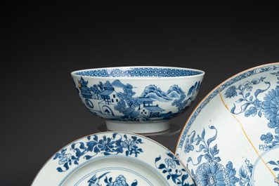 15 Chinese blue and white wares, 18th C. and later