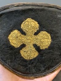 A Sino-Tibetan gilt bronze Virūpa, 19th C.