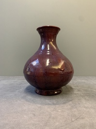 A Chinese flamb&eacute;-glazed vase, Yongzheng mark and possibly of the period