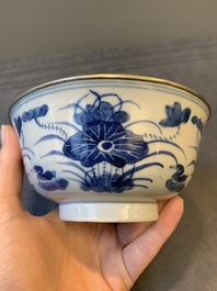 Two Chinese bleu de hue bowls and a plate for the Vietnamese market, Ruo Shen Zhen Cang 若深珍藏 and Chun He 春和 marks, 19th C.
