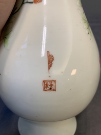 A Chinese famille rose 'bird among flowering branches' vase, Yongzheng