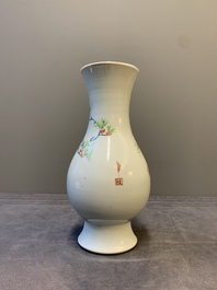 A Chinese famille rose 'bird among flowering branches' vase, Yongzheng