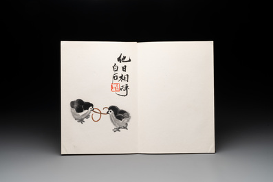 Three albums: Mohan 墨翰, after Qi Baishi and anonymous, Rong Bao Zhai studio, Beijing, 1952