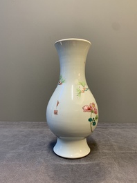 A Chinese famille rose 'bird among flowering branches' vase, Yongzheng