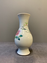 A Chinese famille rose 'bird among flowering branches' vase, Yongzheng