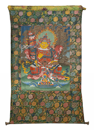 A series of four very large Sino-Tibetan thangkas of the Four Heavenly Kings, 19th C.