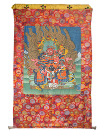 A series of four very large Sino-Tibetan thangkas of the Four Heavenly Kings, 19th C.