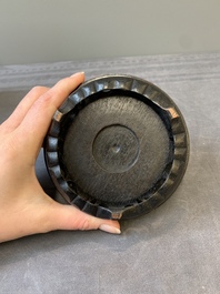 A Chinese parcel-gilt bronze Guanyin, Ming