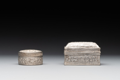 Eight silver betel chewing utensils, Southeast Asia, 19/20th C.