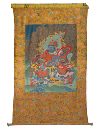 A series of four very large Sino-Tibetan thangkas of the Four Heavenly Kings, 19th C.