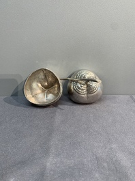 Eight silver betel chewing utensils, Southeast Asia, 19/20th C.