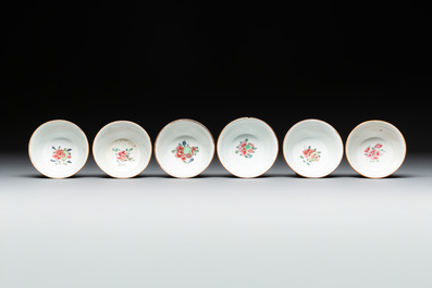 29 Chinese famille rose capucin-brown-ground tea wares, Yongzheng/Qianlong