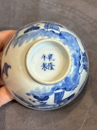 22 Chinese blue and white wares, 19/20th C.