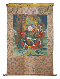 A series of four very large Sino-Tibetan thangkas of the Four Heavenly Kings, 19th C.