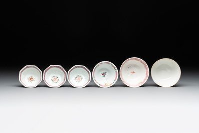 14 Chinese famille rose and English-decorated wares, Yongzheng/Qianlong