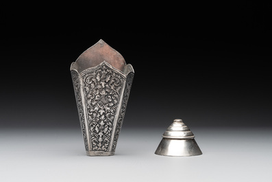 Eight silver betel chewing utensils, Southeast Asia, 19/20th C.