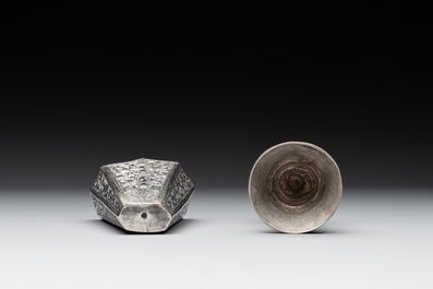 Eight silver betel chewing utensils, Southeast Asia, 19/20th C.