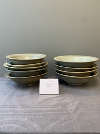 Nine Thai celadon dishes from the Royal Nanhai cargo, Sten Sj&ouml;strand collection, 15/16th C.
