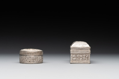 Eight silver betel chewing utensils, Southeast Asia, 19/20th C.