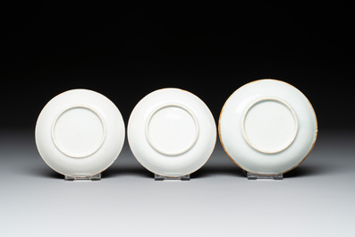 29 Chinese famille rose capucin-brown-ground tea wares, Yongzheng/Qianlong