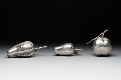 Eight silver betel chewing utensils, Southeast Asia, 19/20th C.