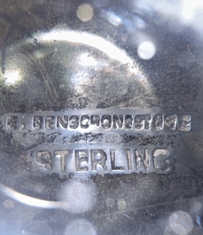 A sterling silver tray with two handles, Southeast Asia, 19/20th C.