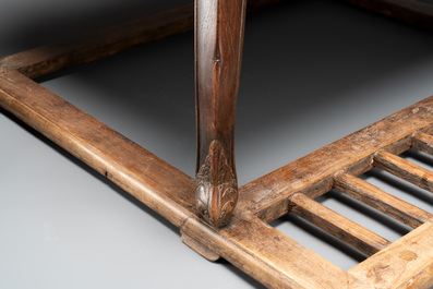 A rare and exceptional Chinese huanghuali sedan chair, Jianyu 肩輿, signed Zhang Dai 張岱, 17th C.