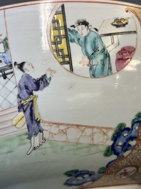 A Chinese Canton famille rose 'madarin subject' punch bowl, Qianlong