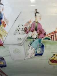 A Chinese Canton famille rose 'madarin subject' punch bowl, Qianlong