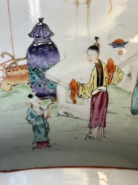 A Chinese Canton famille rose 'madarin subject' punch bowl, Qianlong