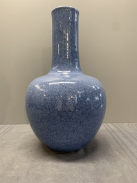 A Chinese powder-blue bottle vase, 19/20th C.