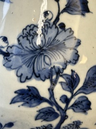 A Chinese blue and white 'birds among flowering branches' bottle vase, Ming