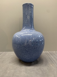 A Chinese powder-blue bottle vase, 19/20th C.