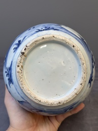 A Chinese blue and white 'birds among flowering branches' bottle vase, Ming