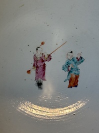 A Chinese Canton famille rose 'madarin subject' punch bowl, Qianlong