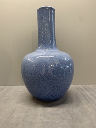 A Chinese powder-blue bottle vase, 19/20th C.