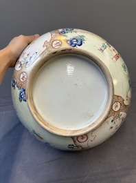 A Chinese Canton famille rose 'madarin subject' punch bowl, Qianlong