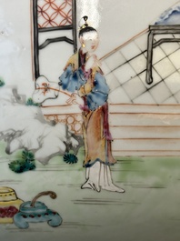 A Chinese Canton famille rose 'madarin subject' punch bowl, Qianlong