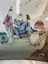 A Chinese Canton famille rose 'madarin subject' punch bowl, Qianlong