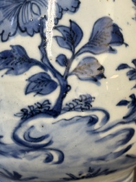 A Chinese blue and white 'birds among flowering branches' bottle vase, Ming
