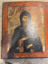 An icon of Saint Anthony and Christ, Russia, 18th C.