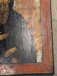 An icon of Saint Anthony and Christ, Russia, 18th C.