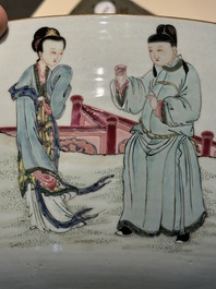 A fine Chinese famille rose 'Xi Xiang Ji' punch bowl, Yongzheng
