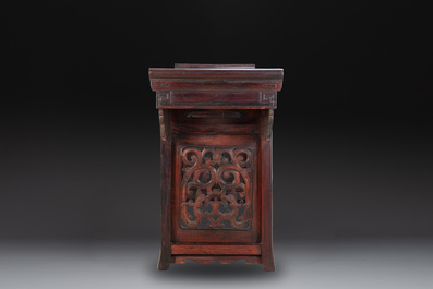 A Chinese hardwood recessed-leg altar table, 'qiaotouan', 19/20th C.