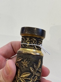 A Chinese gilt bronze vase, Hu Wen Ming Zhi 胡文明制 mark, late Ming, 1575-1625