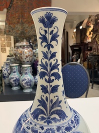 A fine Chinese blue and white bottle vase, Transitional period