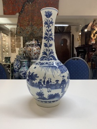 A fine Chinese blue and white bottle vase, Transitional period