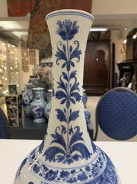 A fine Chinese blue and white bottle vase, Transitional period