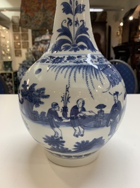 A fine Chinese blue and white bottle vase, Transitional period