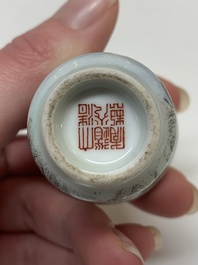 A fine Chinese famille rose 'landscape and poem' snuff bottle, Daoguang mark and of the period